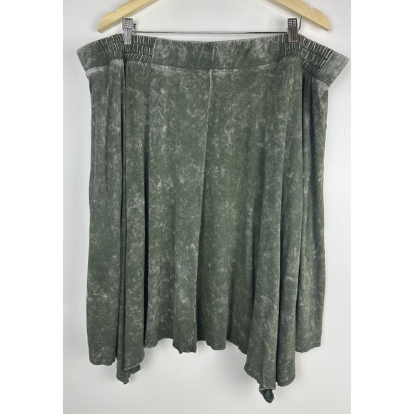 Torrid Handkerchief Mini Skirt Super Soft Washed Olive Plus Size 3 3X Grunge - Picture 8 of 11